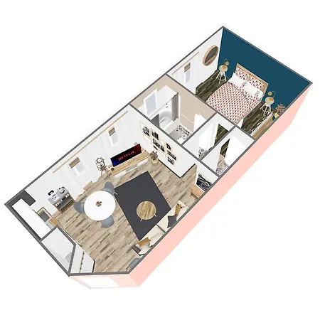 Apartament Le Cocoon Lo - Prive Equipe - Haras - Parking Gratuit - Entree Autonome - Wifi - Netflix - Baignoire - Lave-linge - Lit Queen Size 160cm & Canape-lit 140cm - Jusqu'a 4 Personnes Saint-Lô